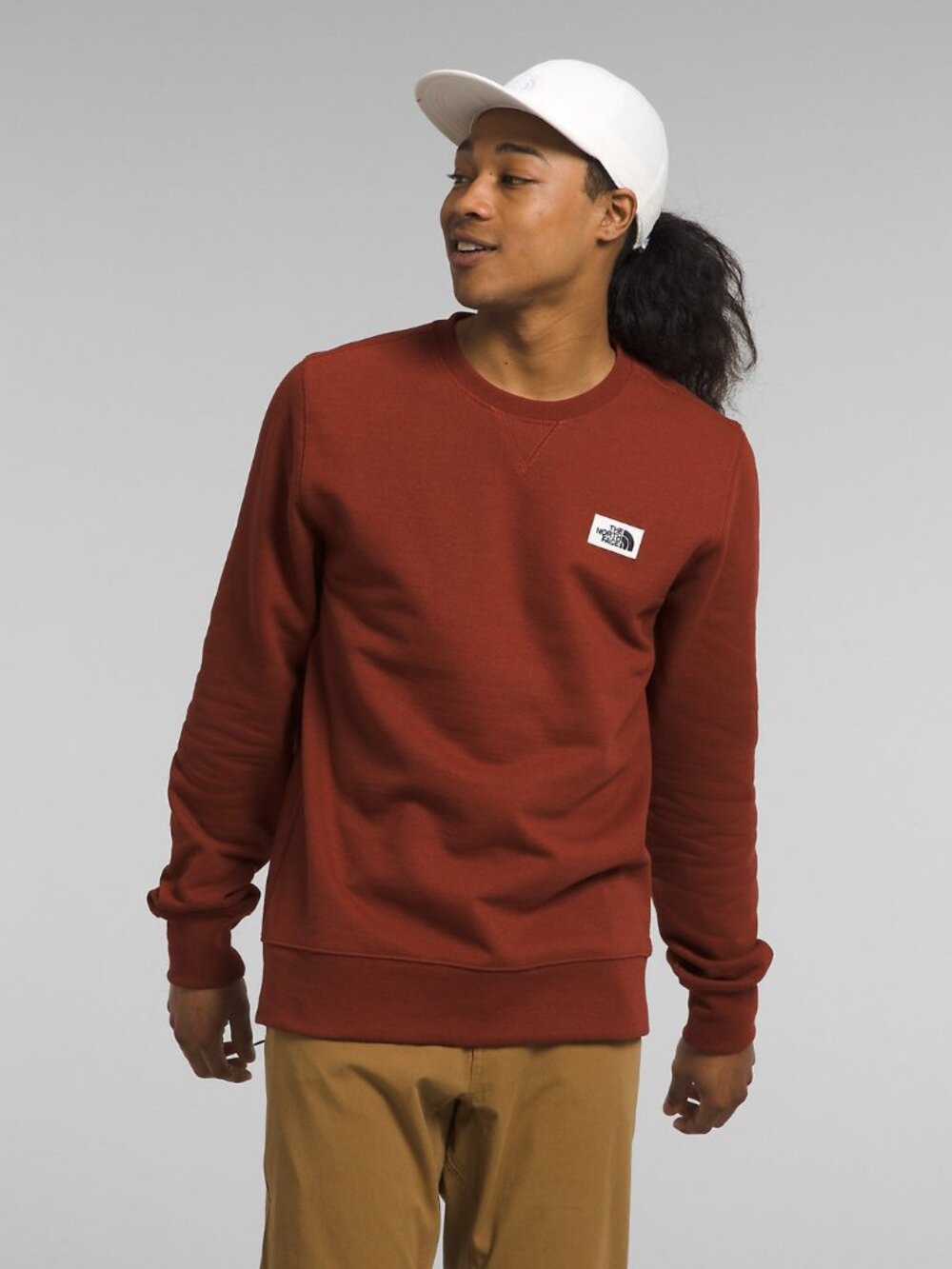 The North Face Heritage Patch Sweatshirt, Brick Red, Medium
